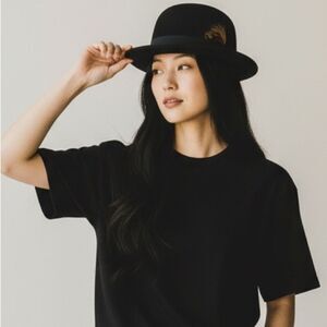 Bailey of Hollywood Derby Black Hat 100% Wool Made in USA Men's Size Large